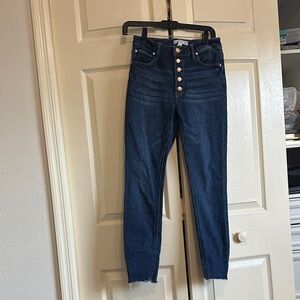 Dark Blue Women's Cropped Jeans